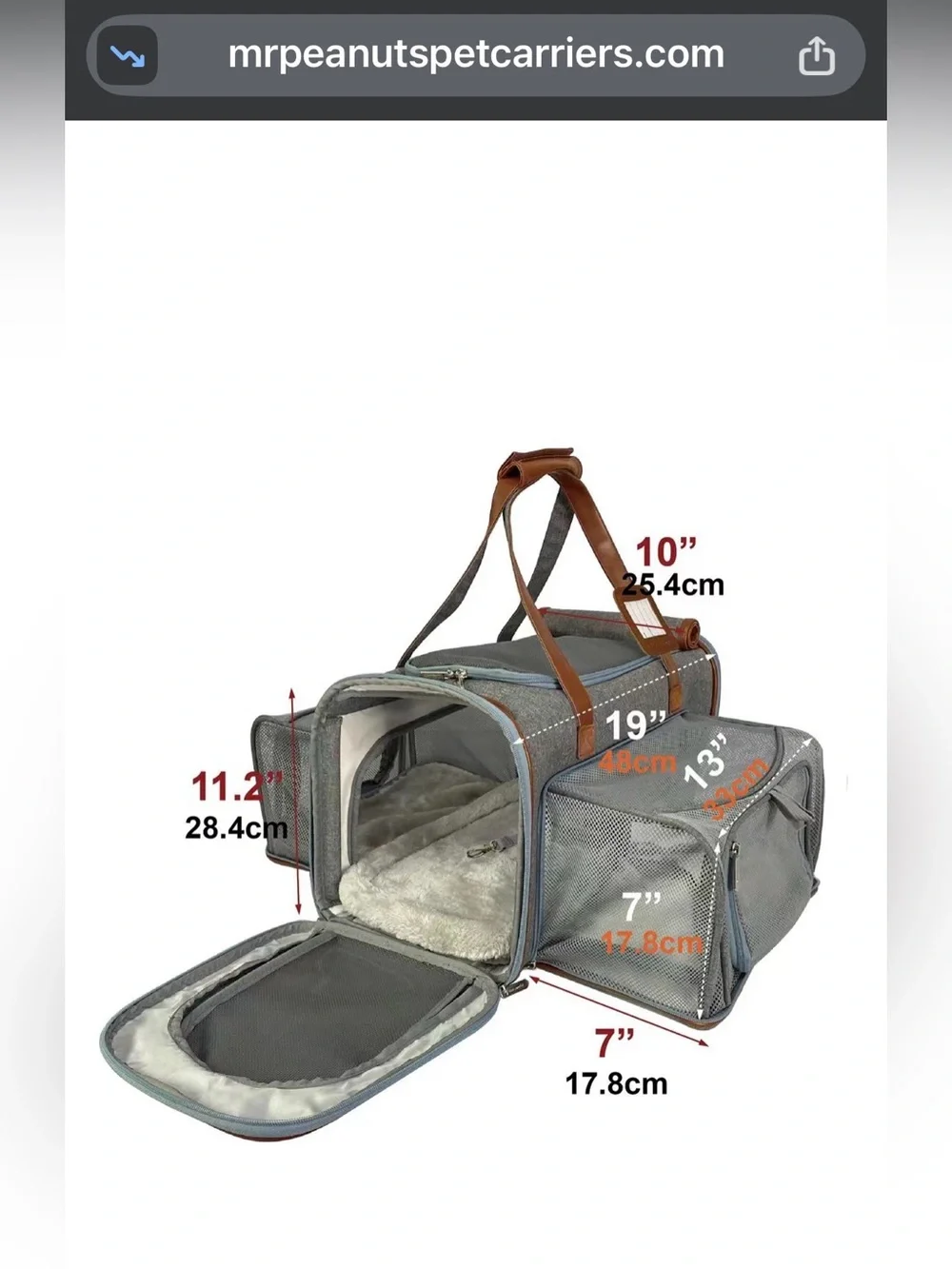 Mr. Peanut Big Apple XL Double Expandable Pet Carrier